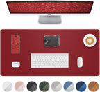 Leather Desk Protector, Non-Slip PU Laptop Blotter, Waterproof Writing Pad by AFIING