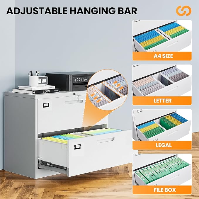 AFAIF 2 Drawer File Cabinets for Home Office, Metal Filing Cabinet - Image 5