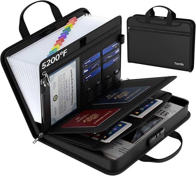5200℉ Fireproof Accordion File Organizer by Tamfile