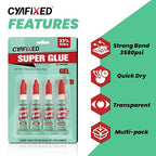 Super Glue Gel & Liquid, Single Use Strong Cyanoacrylate Adhesive - Image 2