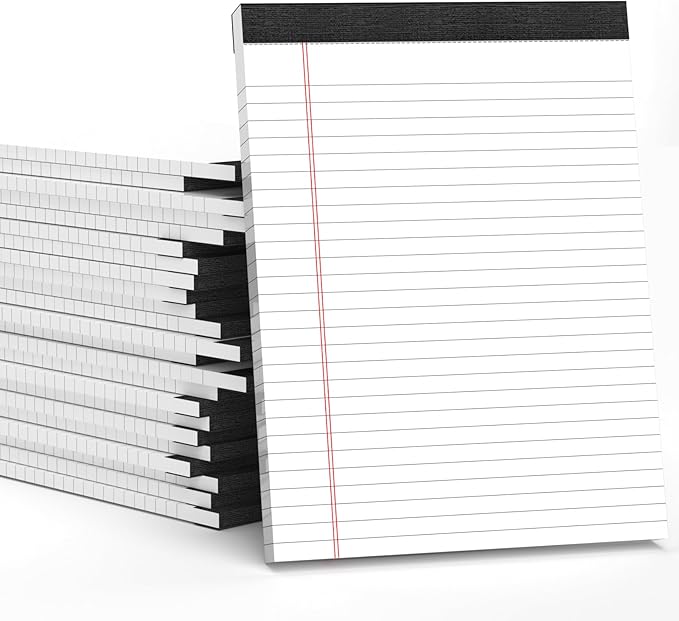 24 Pack Legal Pads 8.5 x 11 White Note Pads 8.5 x 11 Notepads 8.5 x 11 Wide by Aidunmis