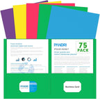 Two Pocket Folders, PANDRI 75 Pack 2 Pocket Folders, Letter Size Paper File by PANDRI