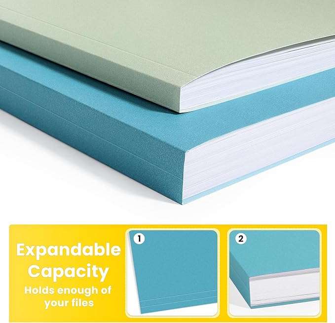 SUNEE File Folders Letter Size Retro Colors, 100 Pack Folders - Image 5