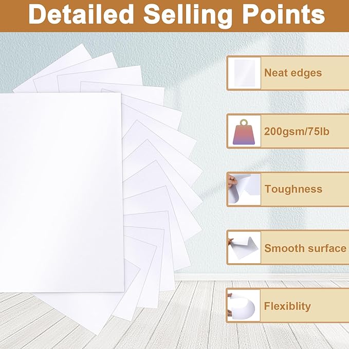 Silunkia 100 Sheets White Shimmer Cardstock 8.5 x 11 Certificate Paper - Image 3