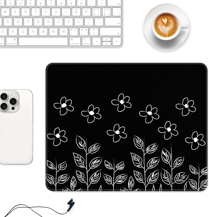 Auhoahsil Mouse Pad, 12 x 10 in Flower Theme Computer Mouse Pad - Image 2
