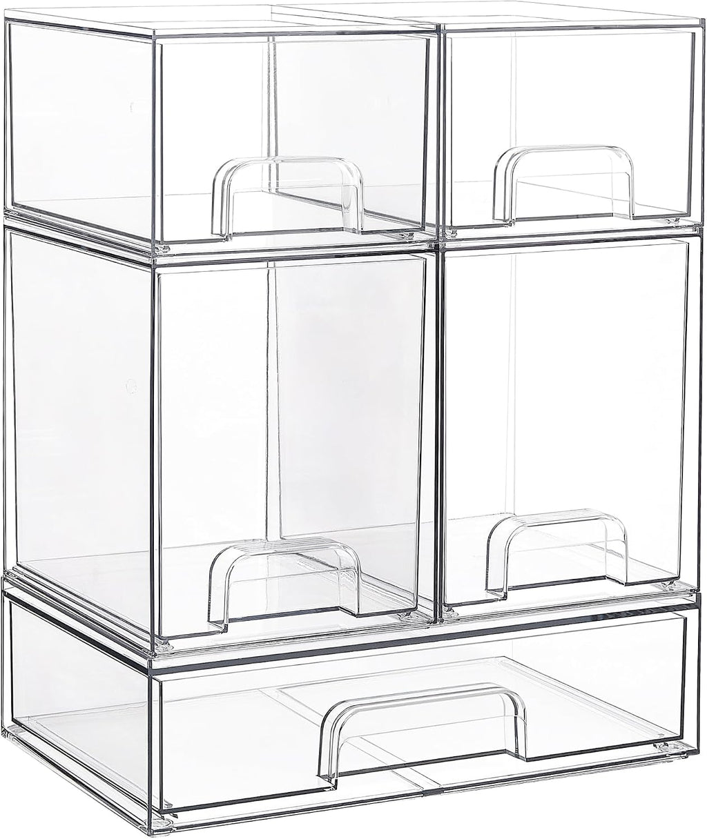 Vtopmart Stackable Storage Drawers Set of 5, Beauty Supplies Storage, Pantry