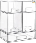 Vtopmart Stackable Storage Drawers Set of 5, Beauty Supplies Storage, Pantry by Vtopmart