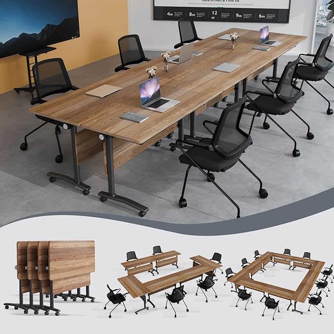 Folding Conference Table 4ft 5ft, Foldable Office Meeting Desk by Unknown