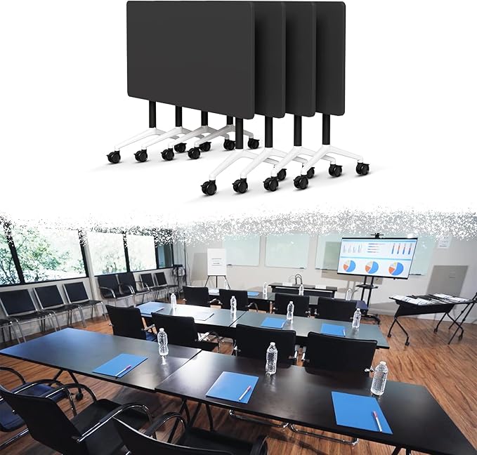 Goakwwuz Conference Room Table, Folding Conference Tables, Thicken Grey Tabletop by Goakwwuz