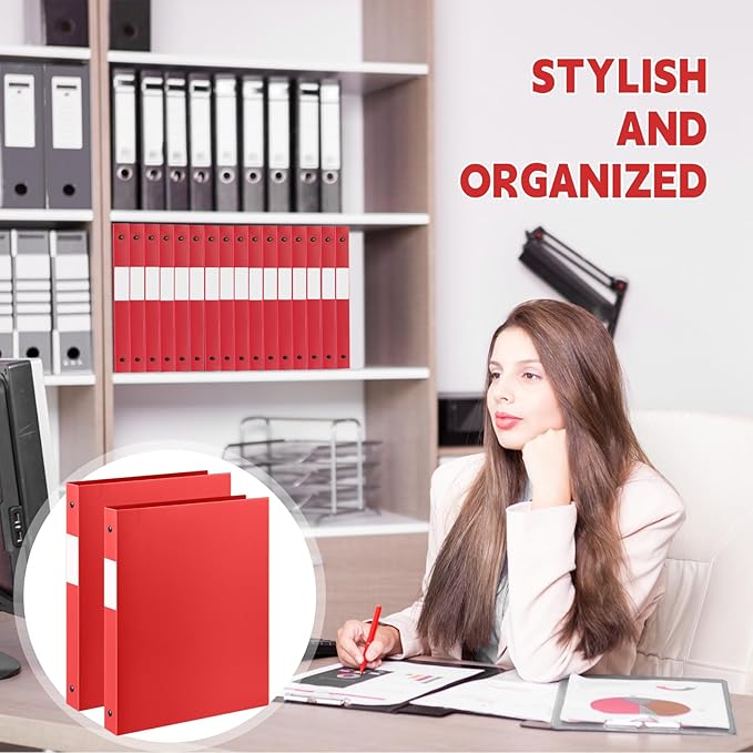Henoyso 36 Pcs 3 Ring Binder 0.5 Inch Round Fits Letter Size 8.5'' x 11'' Paper - Image 6