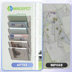 MINDEPOT 6 Pockets Acrylic Wall File Organizer, Plastic Hanging Wall File Holder - Image 4