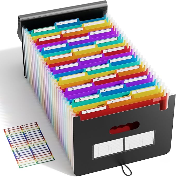 ABC life 26 Pockets Expanding File Folder, Letter A4 Accordion File Organizer by ABClife