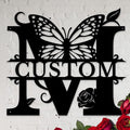 Personalized Custom Letter Name metal Signs, Custom Black Letter Monogram Wall by Casebrick