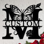 Personalized Custom Letter Name metal Signs, Custom Black Letter Monogram Wall by Casebrick