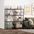 sakugi 2-pack 4-tier metal storage shelves, 18.4"x12.6"44.1", black shown in use
