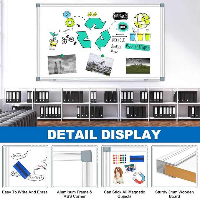 Max-officoo White Board Dry Erase Whiteboard - Image 2