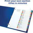 Avery 1-31 Dividers for 3 Ring Binders, 31 Tabs per Set, Customizable Table of Contents, Multicolor Arched Tabs, Great for Organizing Reports, Projects, and More (11846) (Pack of 12)