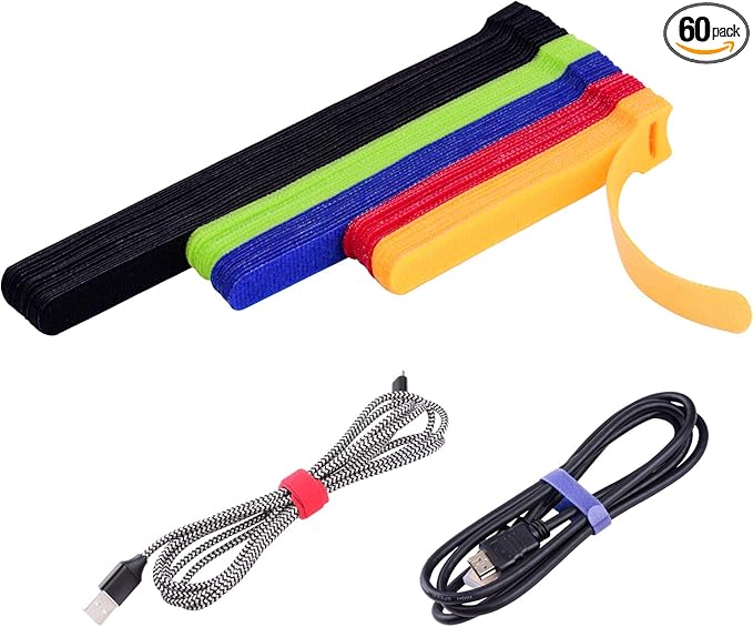 OneLeaf 60 Pcs Reusable Fastening Cable Ties by OneLeaf
