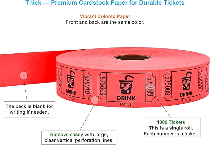 Tacticai 1000 Raffle Tickets, Single Roll - Image 2