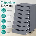 Naomi Home 7-Drawer Grey Dresser - Image 6