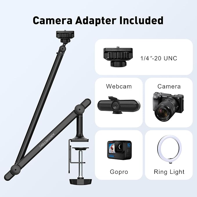 AboveTEK Tablet Stand Holder for Desk & Bed, Aluminum iPad Holder Arm - Image 9