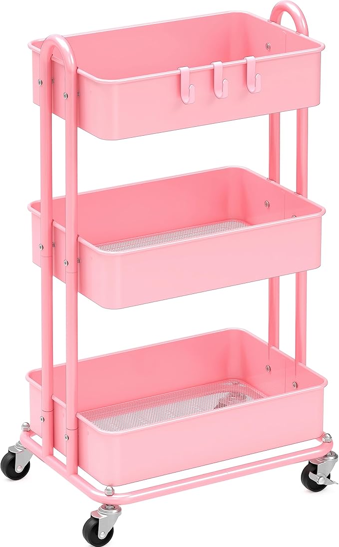 Simple Houseware 3-Tier Heavy Duty Metal Utility Rolling Cart by SimpleHouseware