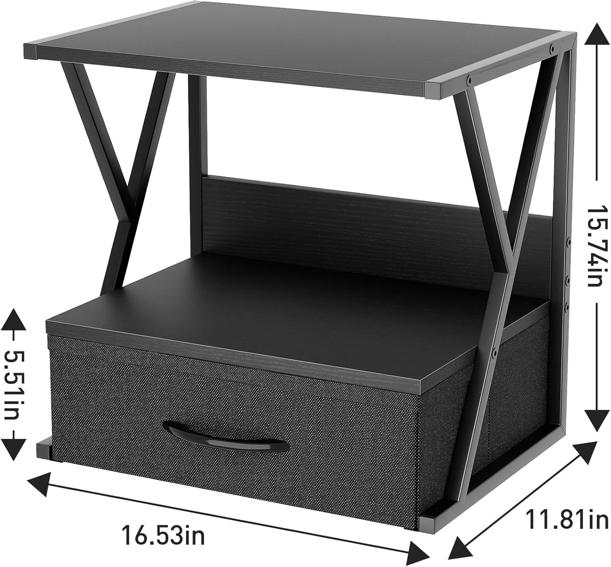 aboxoo Printer Stand for Desk with Storage Drawer, 2 Tier Desktop Or Under De...