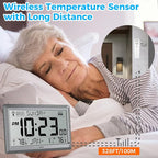 Wall Clock Atomic with Indoor Outdoor Temperature Battery Powered, Easy Reading - Image 6