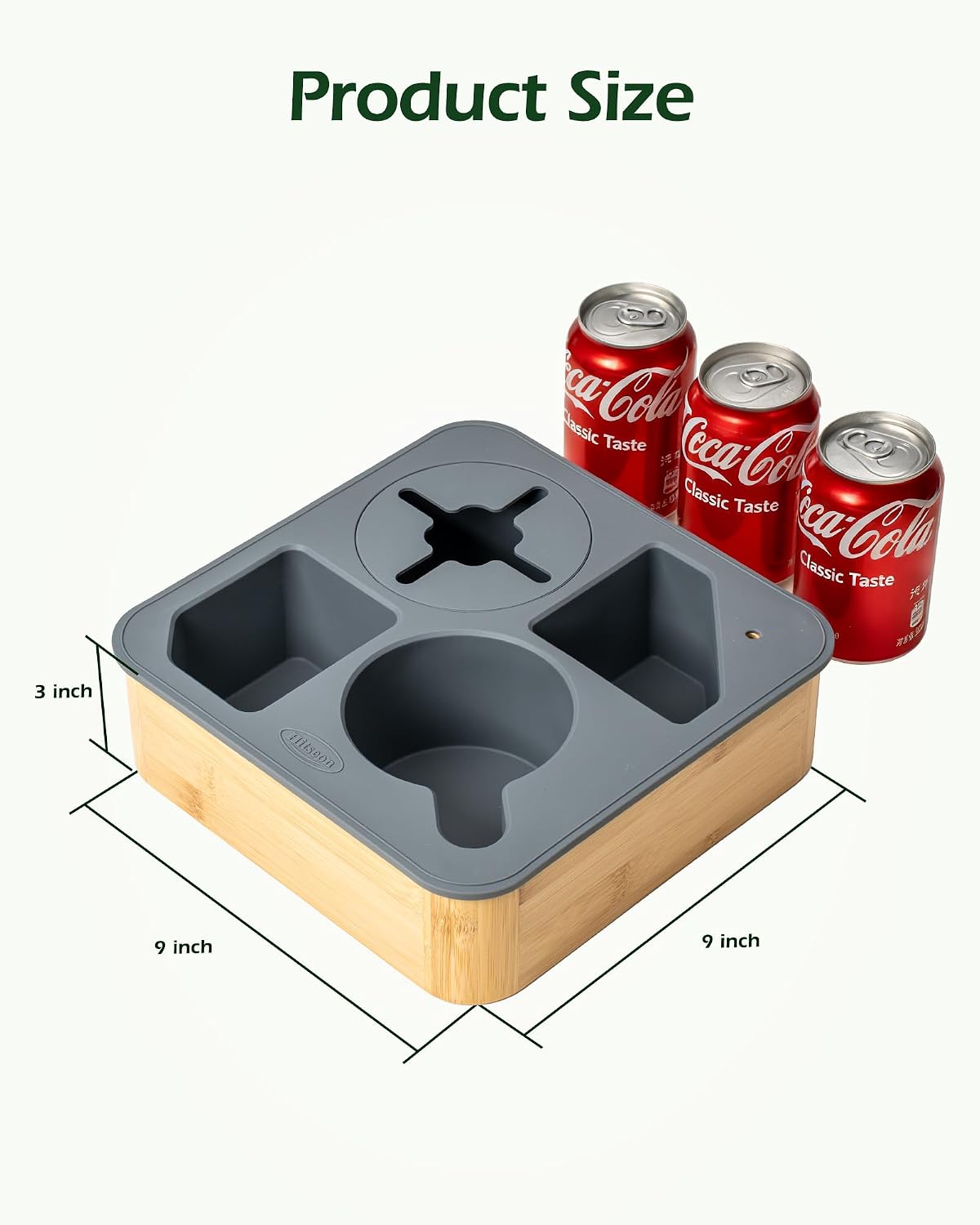 Couch Cup Holder Tray, Bamboo Couch Caddy with Rotatable Phone Holder for Bed...