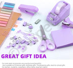 Swpeet 9Pcs Purple Office Supplies Kit, Desk Accessories Including Stapler - Image 6