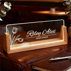 Light Up Desk Name Plate Personalized, Custom Office Sign by Semyifu