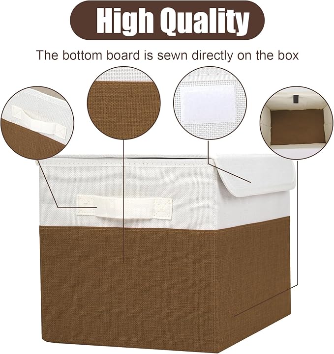 Bagnizer Large 22 Quart Linen Fabric Foldable Storage Bin Cube Organizer Basket - Image 5