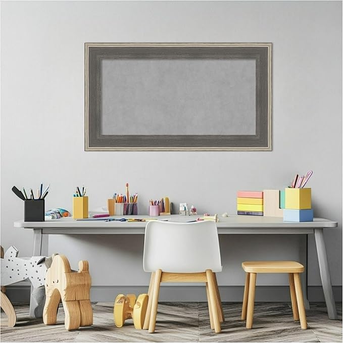 Amanti Art Grey Framed Magnetic Board 17x29 Small Vision Board - Image 5