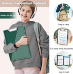 SFLHHDM Clipboard with Storage,Heavy Duty Clip Boards 8.5x11 with 2 Storage Case,Clear Visible Panel Storage Clipboards,Side Opening Nursing Clipboard Folder for Office Supplies-Emerald