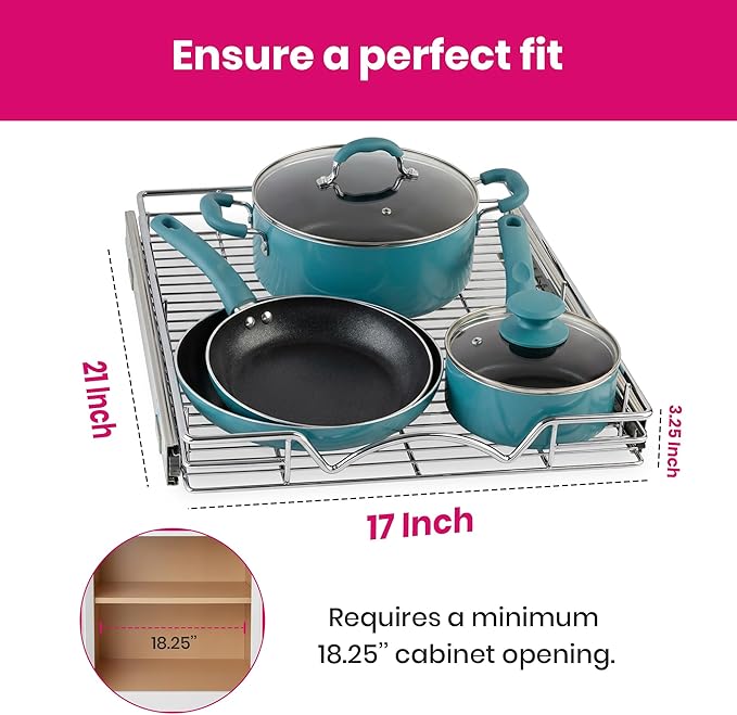 HOLDN’ STORAGE Pull Out Cabinet Organizer, Heavy Duty Caddy w/Lifetime Limited - Image 3