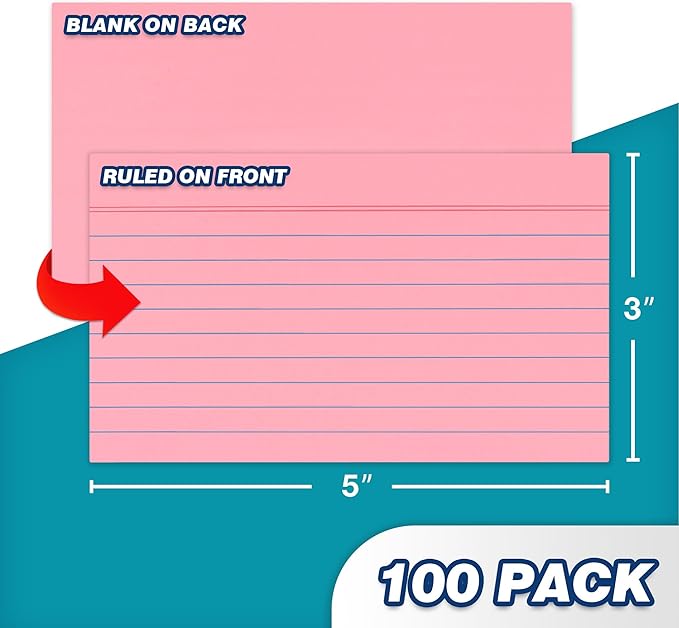 Chell Extra Heavyweight Index Cards 3x5 Inch, No Bleed-Through, Ruled Front and - Image 3