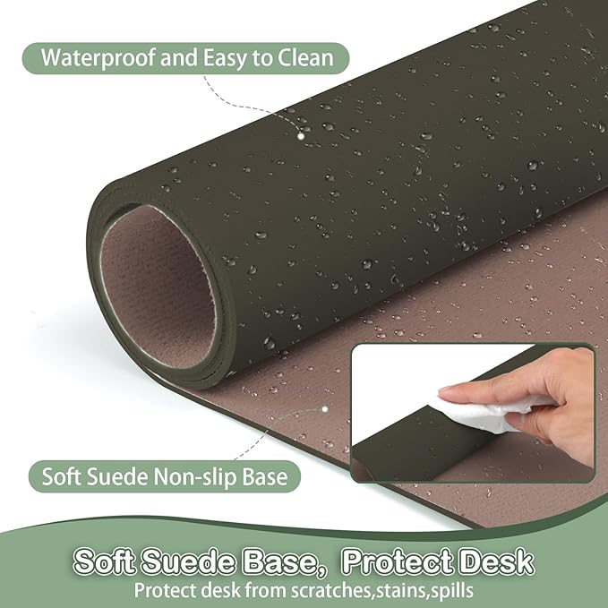 Boutilon Leather Desk Pad Protector, Non-Slip Mouse Pad, Laptop Desk Pad - Image 4