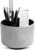 Hennaja Round Leather Art Supply Organizer, Remote Control Holder, 360 Degree by Hennaja