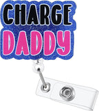 Charge Daddy Funny Badge Reel | Retractable ID Card Badge Holder | Name Tag by BVIIE