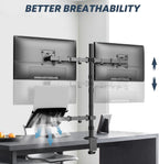 dual monitor stand and laptop mount, fits 32", front angle view