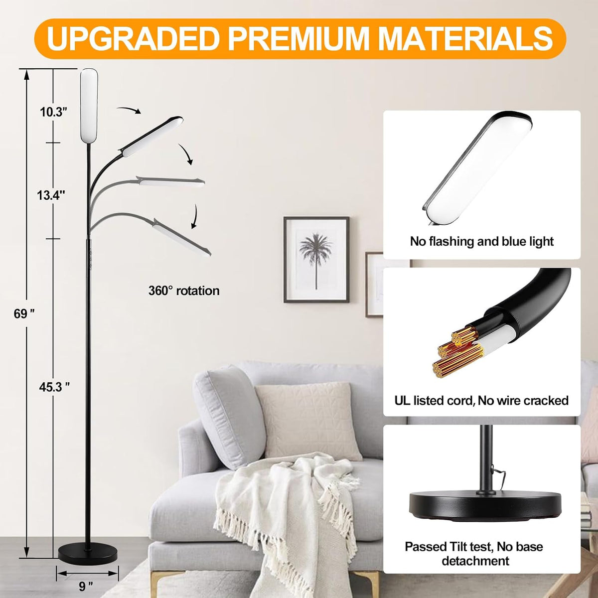 marctronic Floor Lamp, 18W 1800LM Super Bright LED Floor Lamp with Remote &am...