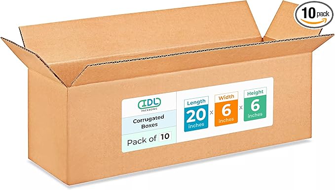 Long Shipping & Moving Boxes 20x6x6 inches by IDLPackaging