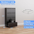 SUXXAN 4 Drawer File Cabinet, Lateral Filing Cabinet - Image 3