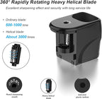 Electric Pencil Sharpener Heavy-Duty Helical Blade Sharpener USB/Battery - Image 4