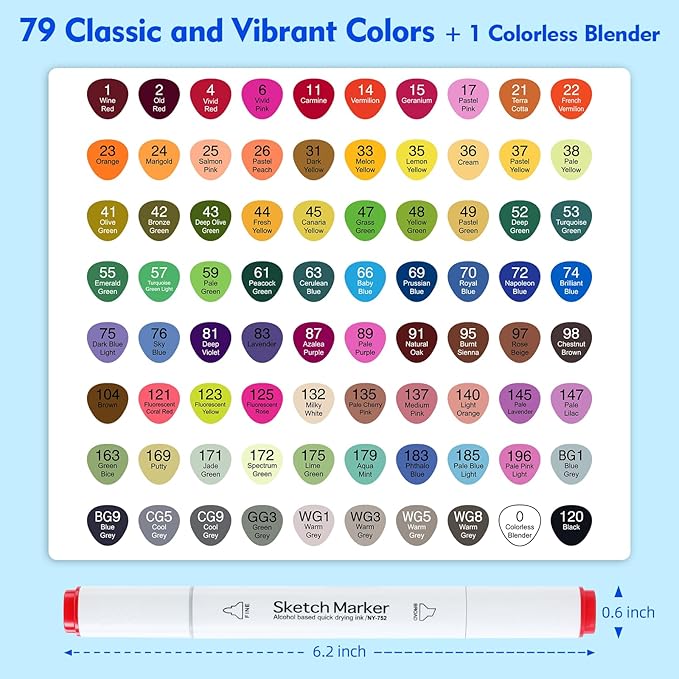 HOMSAILMO 80 color liquor base mark, double pointed permanent painting mark - Image 4