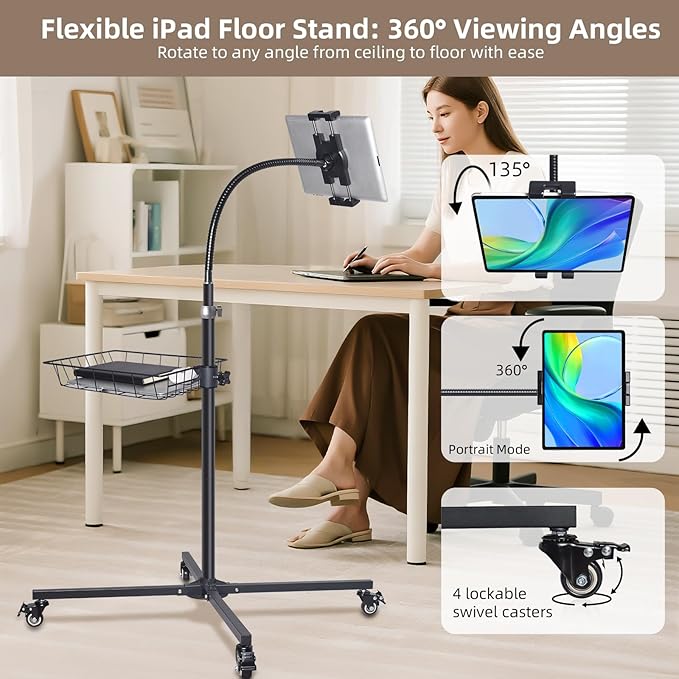 Coslony Adjustable Floor Standing Tablet Stand - Image 5