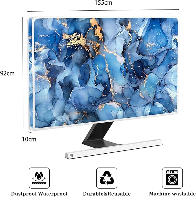 Baocicco Navy Blue Gold Marble Waterproof TV Dust Cover 65 Inch Creative - Image 2