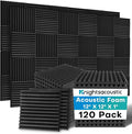 120 Pack Acoustic Foam Panels, High Density Acoustic Panels Sound Absorbing by Knightsacoustic