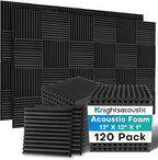 120 Pack Acoustic Foam Panels, High Density Acoustic Panels Sound Absorbing by Knightsacoustic