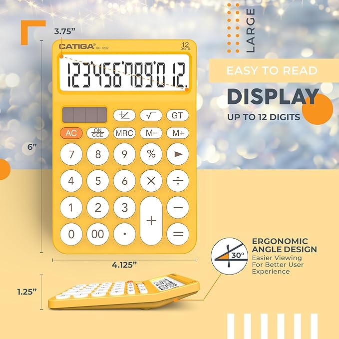 CATIGA 12 Digit Desktop Calculator Basic Desk Calculator - Image 4